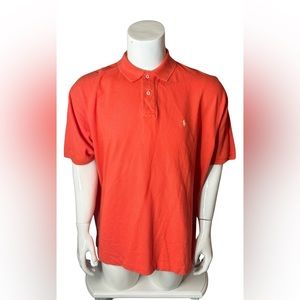 Polo by Ralph Lauren Men’s Shirt Orange XXL 2XL Cotton Short sleeve Yellow Pony